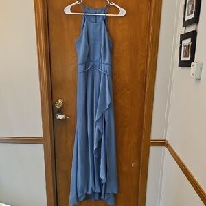 David's Bridal Blue Maxi Dress